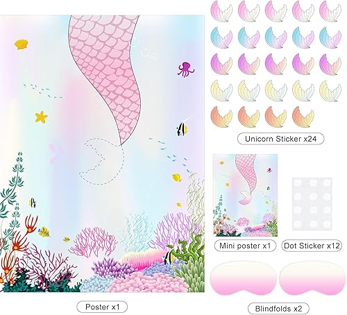 Miniatura 9 de ASTARON Juego de Pin The Tail on the Cow con 30 calcomanías de cola para suministros de cumpleaños de granja, juego de pines, regalos de fiesta de