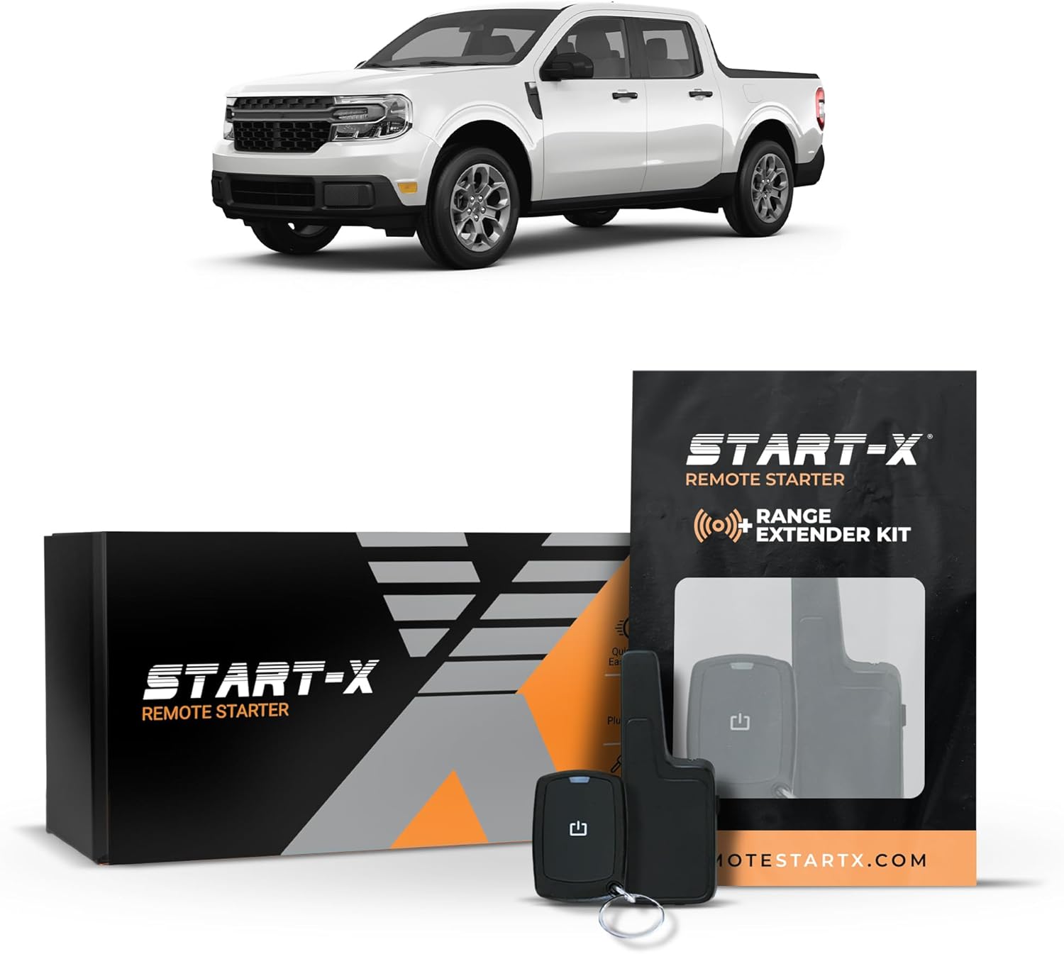 Start-X Remote Starter Kit + 2000ft 1 Way Range Extender for Maverick (2022, 2023, 2024) Vehicles with Push-to-Start & Key Ignition