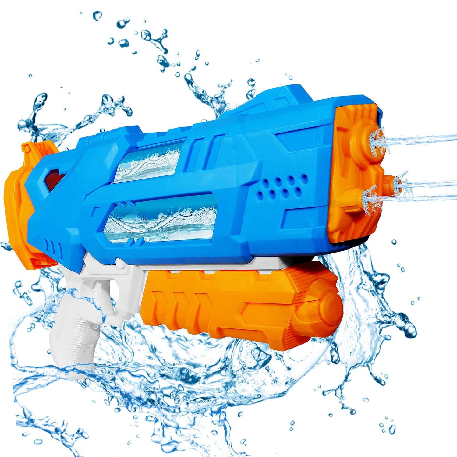 AM ANNA Water Gun for Kids&Adults,3 Nozzles Transparent Squirt Water Gun 1200CC/30ft Gifts for Boys Girls,Summer Swimming Pool Beach Outdoor Water Fighting Play Toys Three holes 1PCS