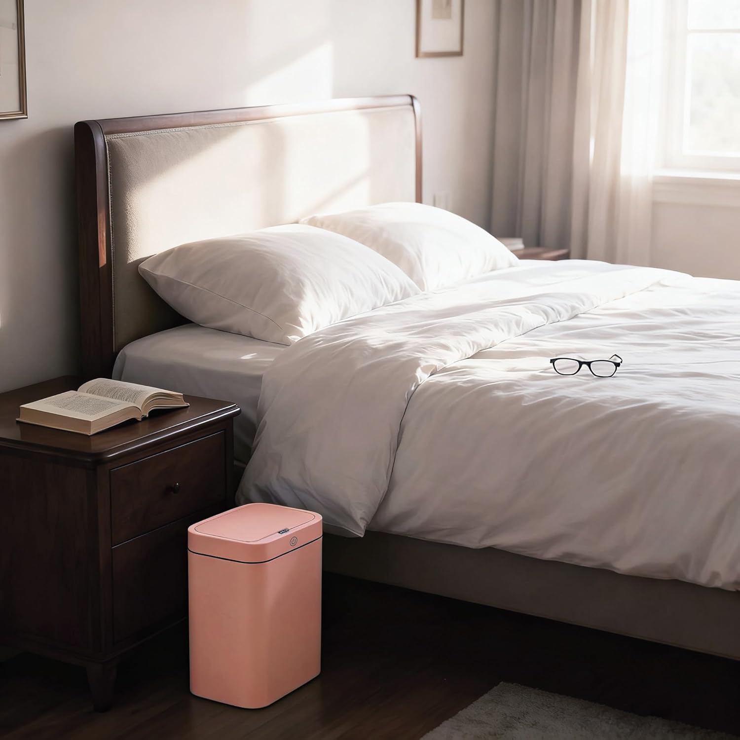 4 Gallon Automatic Sensor Trash Can - Small Smart Garbage Bin with Sealed Lid for Odor Control, Perfect for Bathroom, Kitchenette & Tiny Homes.2 Pink.