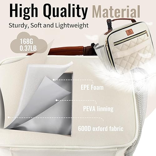 Miniatura 4 de Genteen Paquete de 2 loncheras para hombres, mujeres, adultos y niños, lonchera aislada reutilizable, cierre de cremallera y asa con hebilla,