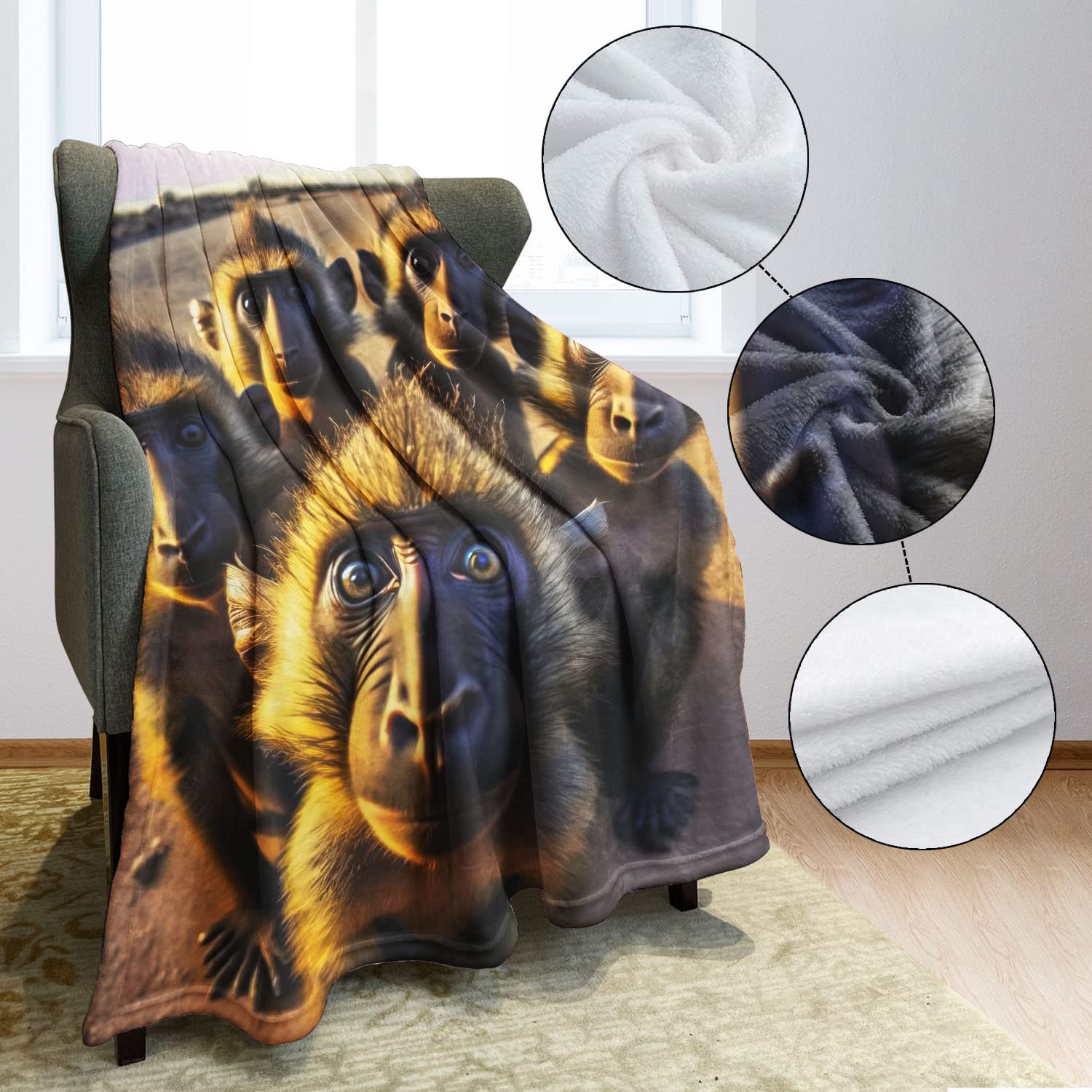 HommomH Fleece-Decke – Sternennacht Mit Tigerkopf, 127 X 203 Cm, Weich & Flauschig