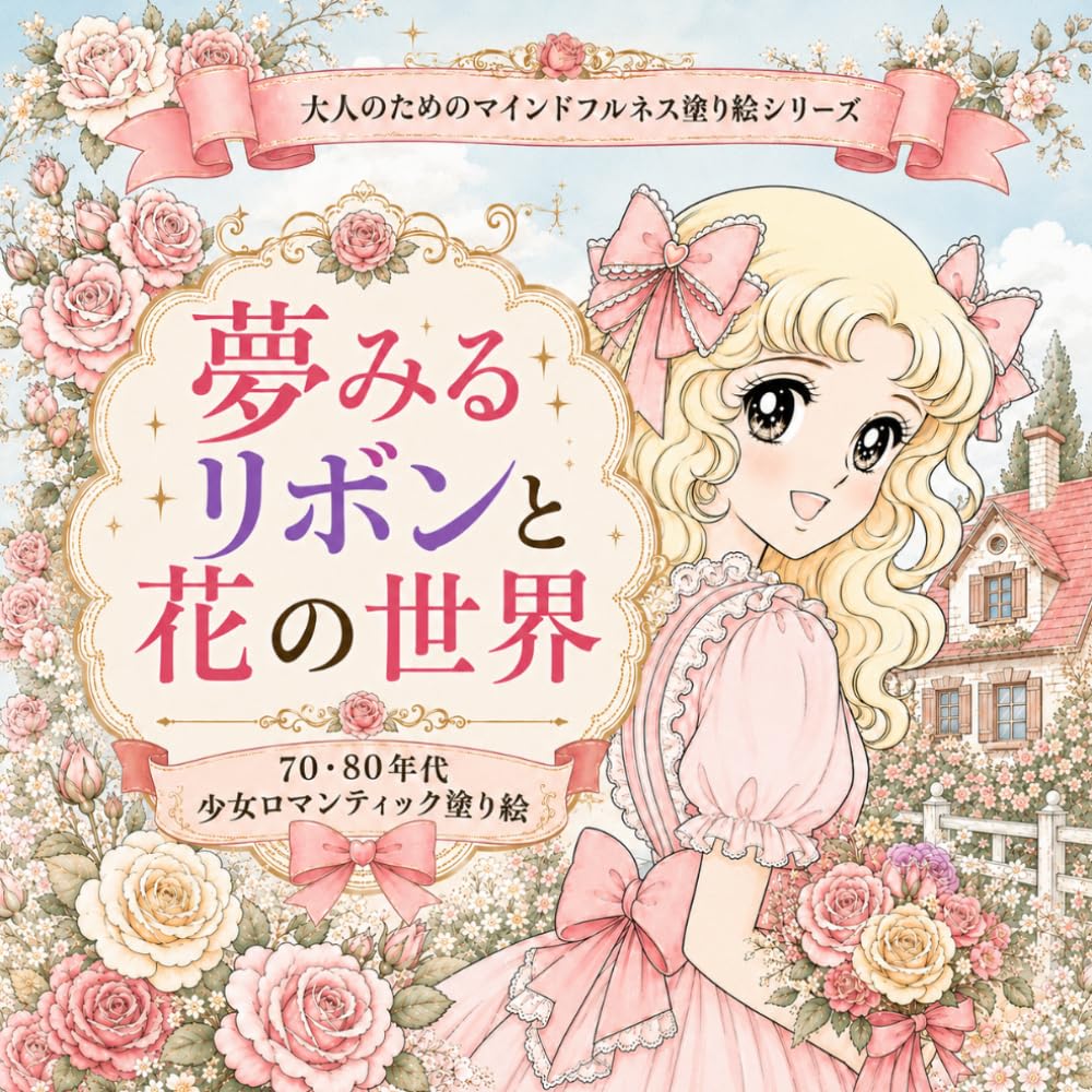 夢みるリボンと花の世界: 70・80年代 少女ロマンティック塗り絵 (大人のためのマインドフルネス塗り絵シリーズ)