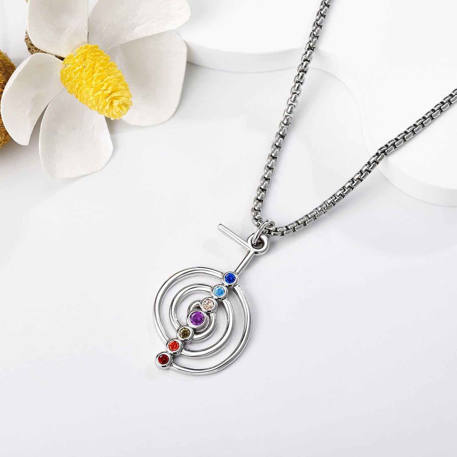Chakra Necklace Sterling Silver Reiki Symbols Chakra Necklaces for Women Healing Jewelry for Women