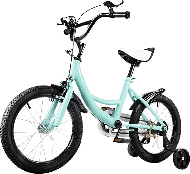 16 Inch Children's Bicycle, Kids Bike Children, Unisex Children Bicycle, with Non-Slip Stabilisers, for Boys and Girls from 4-8 Years Removable Stabilisers for Children's Bikes