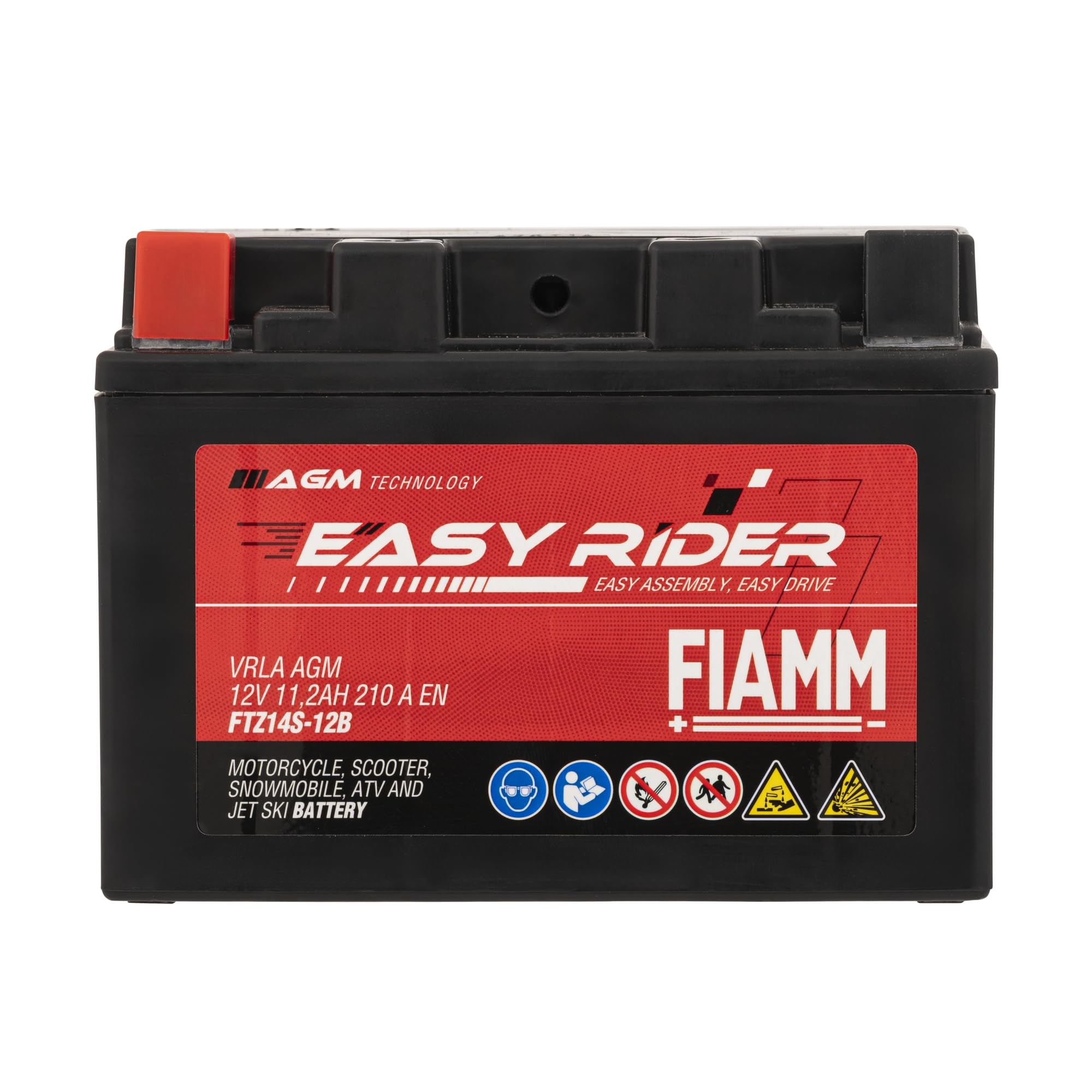 Fiamm Batteria per Moto e Scooter FTZ14S-12B 11AH 210A, Batteria Easy Rider AGM Technology, Massima Potenza di Avvio,Senza Manutenzione, Già Carica, Pronta all'Uso, Adatta a Scooter e Moto | AGM Technology, Massima Potenza di Avvio,Senza Manutenzione, Già