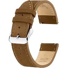 Ritche Christmas Gift Quick Release Leather Watch Bands for Men Women 18mm 20mm 22mm Watch Band Compatible with Samsung Galaxy Watch 4 and 5/5 pro, Black/Brown/Coffee/Light Brown/Pink, Valentines day gifts for him or her, White Elephant Gifts, Stocking Stuffers For Men