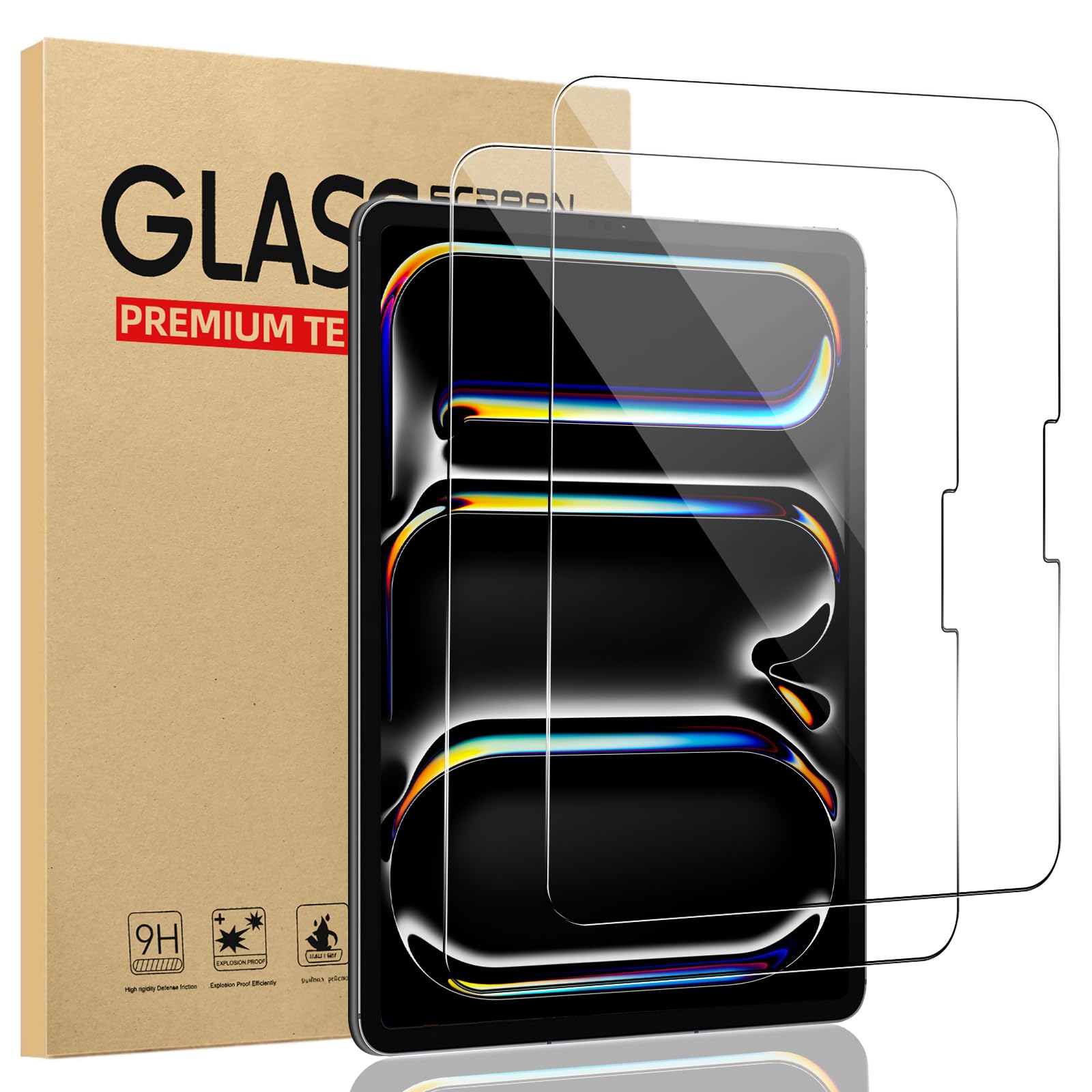 avakot-2 Pack Screen Protector for iPad Pro 11-Inch (M4) 2024 Tempered Glass, Tempered Film for iPad Pro 11 Inch, Anti-Scratch Anti-Fingerprint Screen Protector for iPad Pro 11" 2024