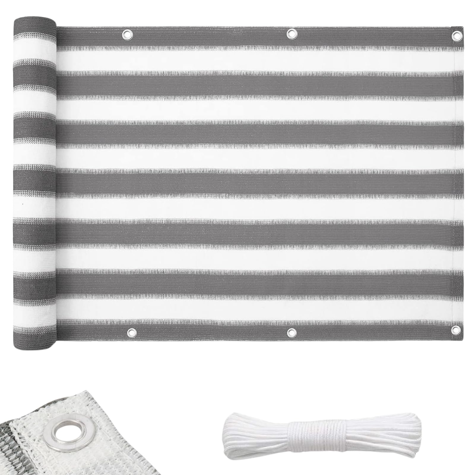 Floordirekt Balkonsichtschutz | Sichtschutzzaun | 90x500 cm | Schutz vor Blicken, Wind und Sonne | Robust & wetterfest | Inkl. Befestigungsschnur