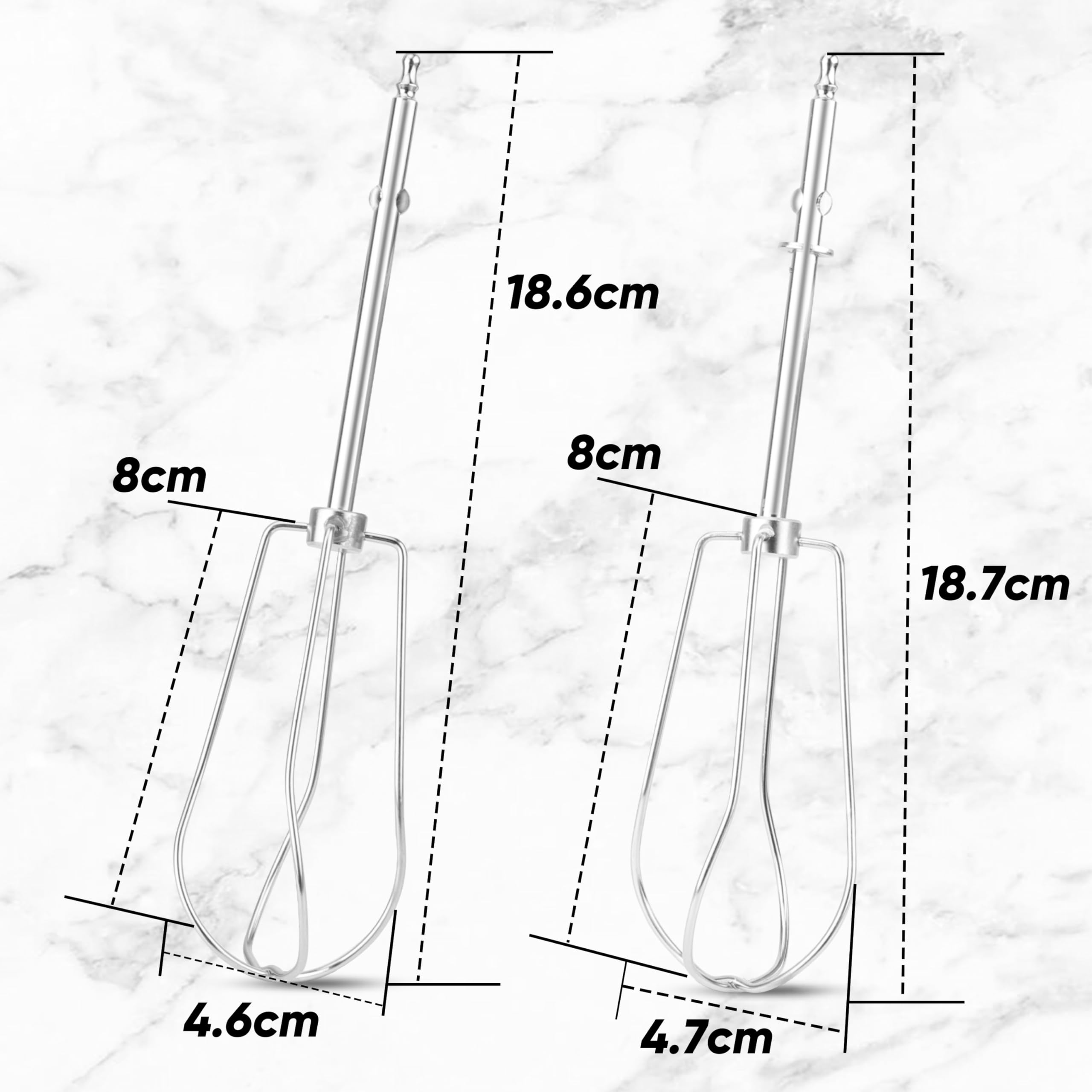 Lot De 2 Fouets De Rechange Pour Batteur Électrique - Accessoires Mélangeur Main En Inox