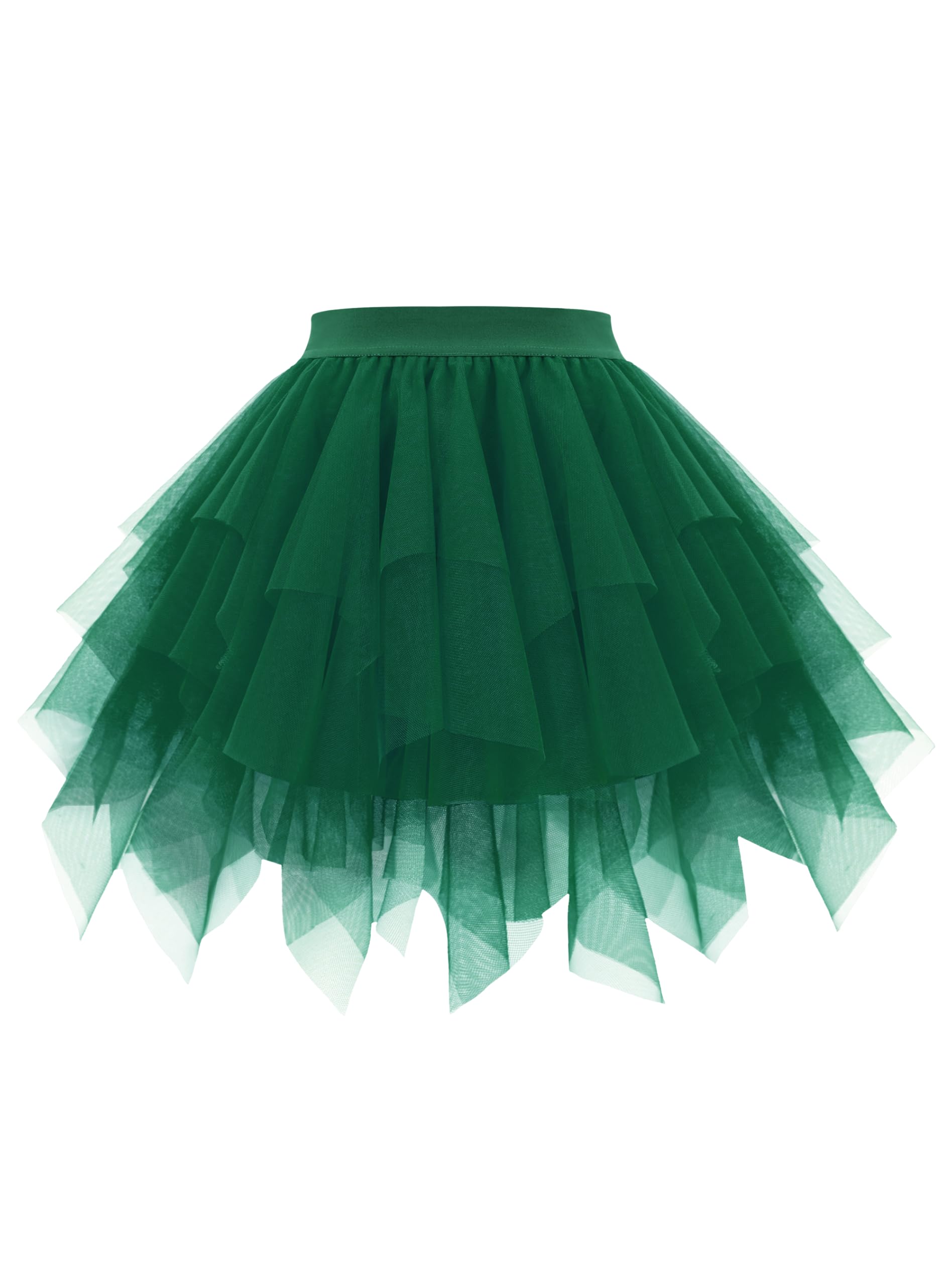 Girstunm Mini Tüllrock Damen Hoch Taille Unregelmäßiger tüllrock Karneval Kostüm Unterrock