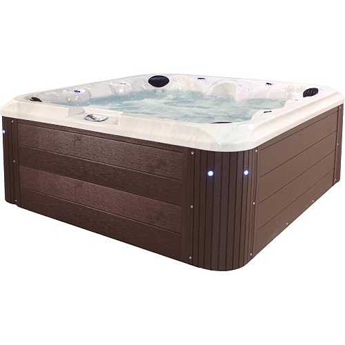 Grand Banks Outdoor Hot Tub, 5-6 Person 81-Jet Acrylic Spas with 3 Pumps and LED Features by Aqualife by Strong Spas