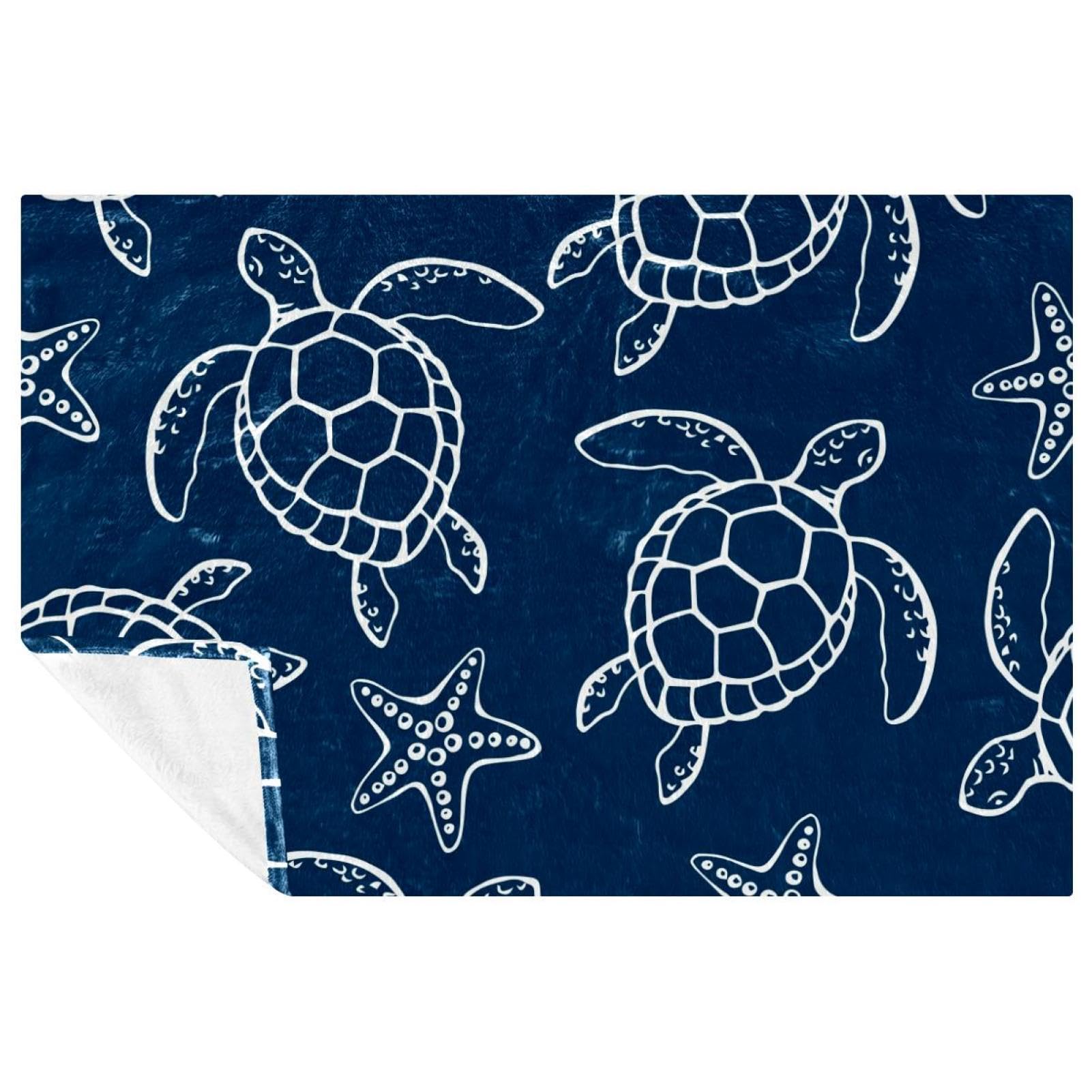 Couverture douce lit et canapé imprimé tortue de l'océan plaid chaud pique-nique camping plage