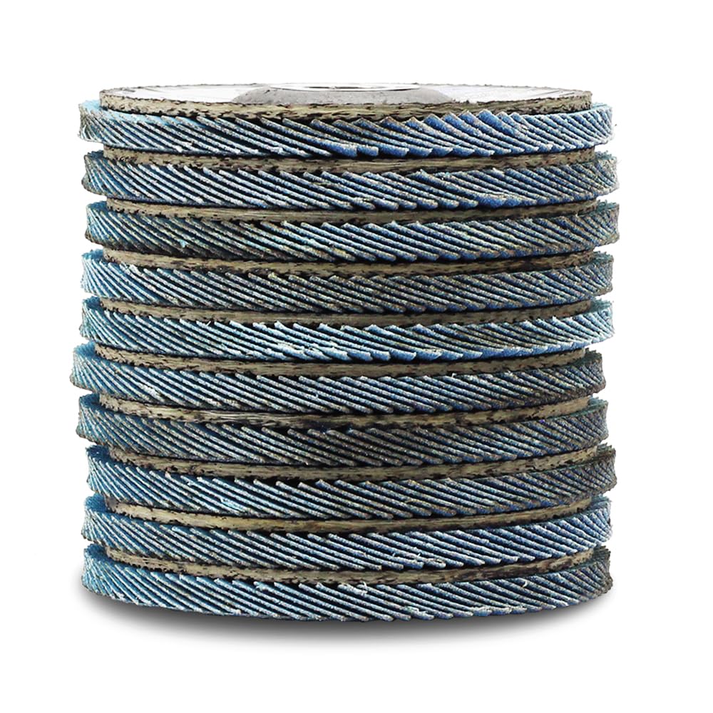 BHA 4 Inch Zirconia Abrasive Flap Discs Angle Grinder Wheels for Deburring, Blending, Rust Removal, Grinding Metal or Sanding Wood, 4” x 5/8” - 10 Pack (120 Grit)