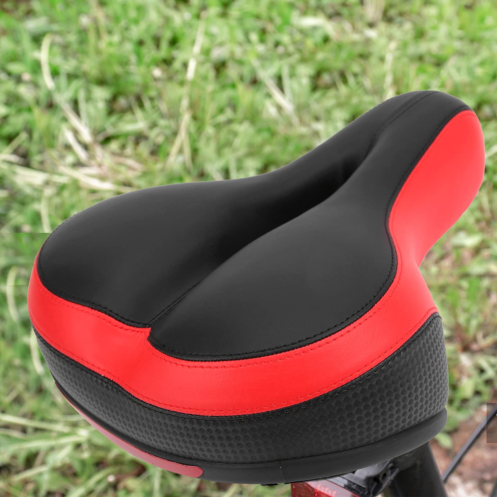 Siège de Selle à vélo Gros Coussin de vélo de Montagne en Silicone Doux avec Balle de Suspension pour Le vélo (Large Saddle with midhole (Hollow Model