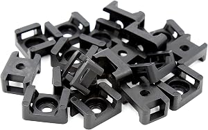 iexcell 100 Pcs Black 9 mm Cable Tie Base Saddle Type Mount Wire Holder