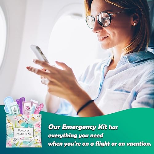 Miniatura 7 de Kit menstrual estilo mariposa todo en uno, paquete de 60 unidades | Comodidad sobre la marcha | Paquete de kit de período para viajes,