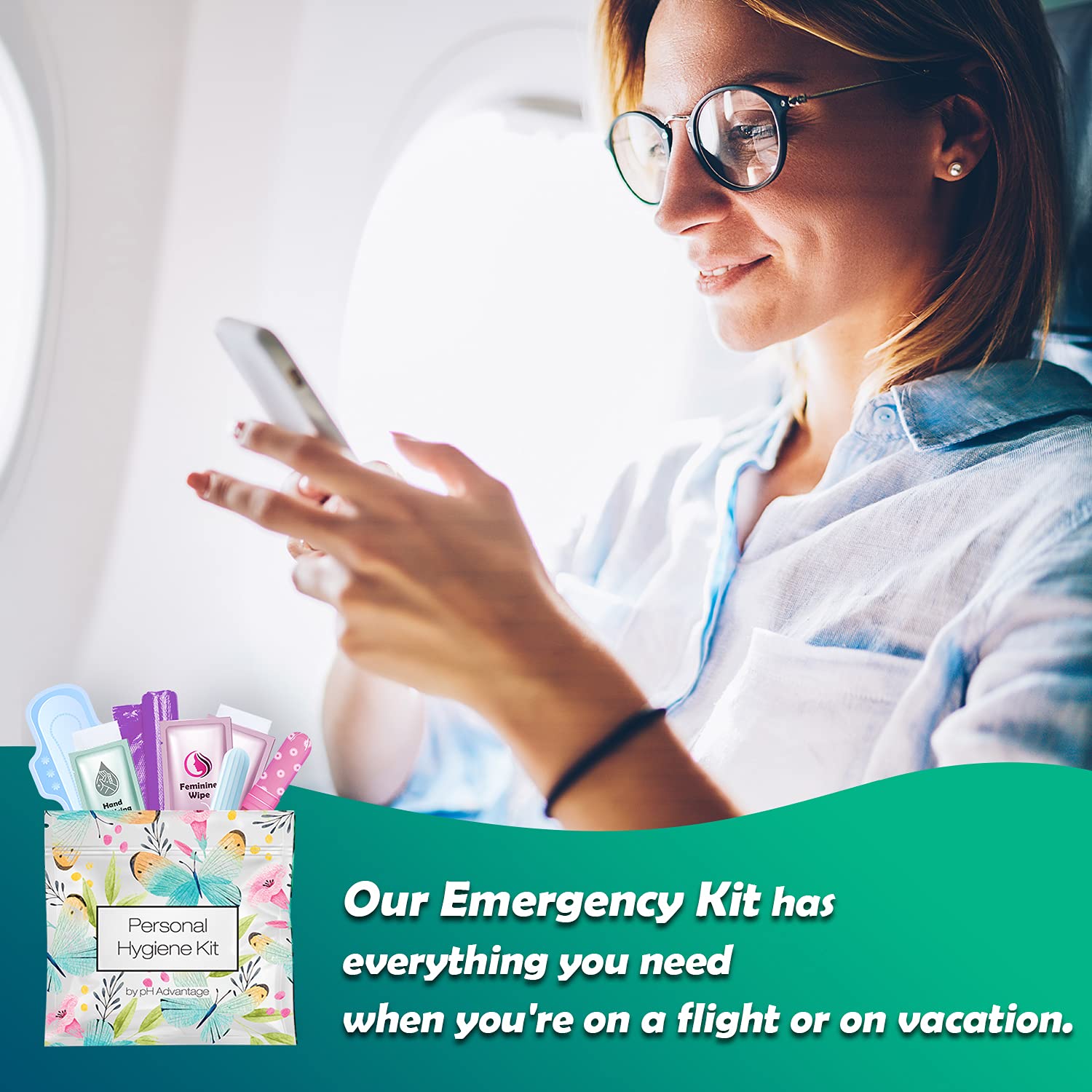 Butterfly Style Menstrual Kit All-in-One 100 Pack | Convenience on The Go | Period Kit Pack for Travelling, Tweens & Teenagers or just When You’re Out | Individually Wrapped Feminine Hygiene Product