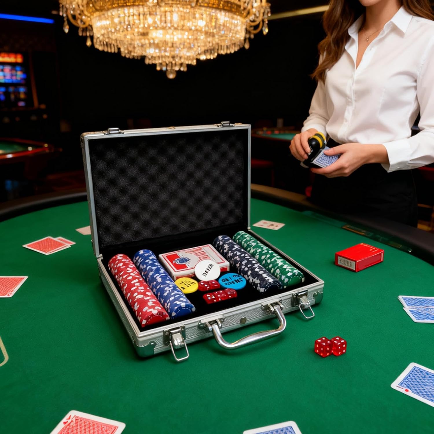 ポーカーセット - パーティー用品 額面なし,ボードゲーム ギャンブルチップ,ゲーム愛好家、大人、コレクター、イベントプランナー、家 ポーカーセット  | 無額面パーティ用品 | ボードゲーム ギャンブルチップ - ゲーム愛好家、大人、コレクター、イベントプランナー ...