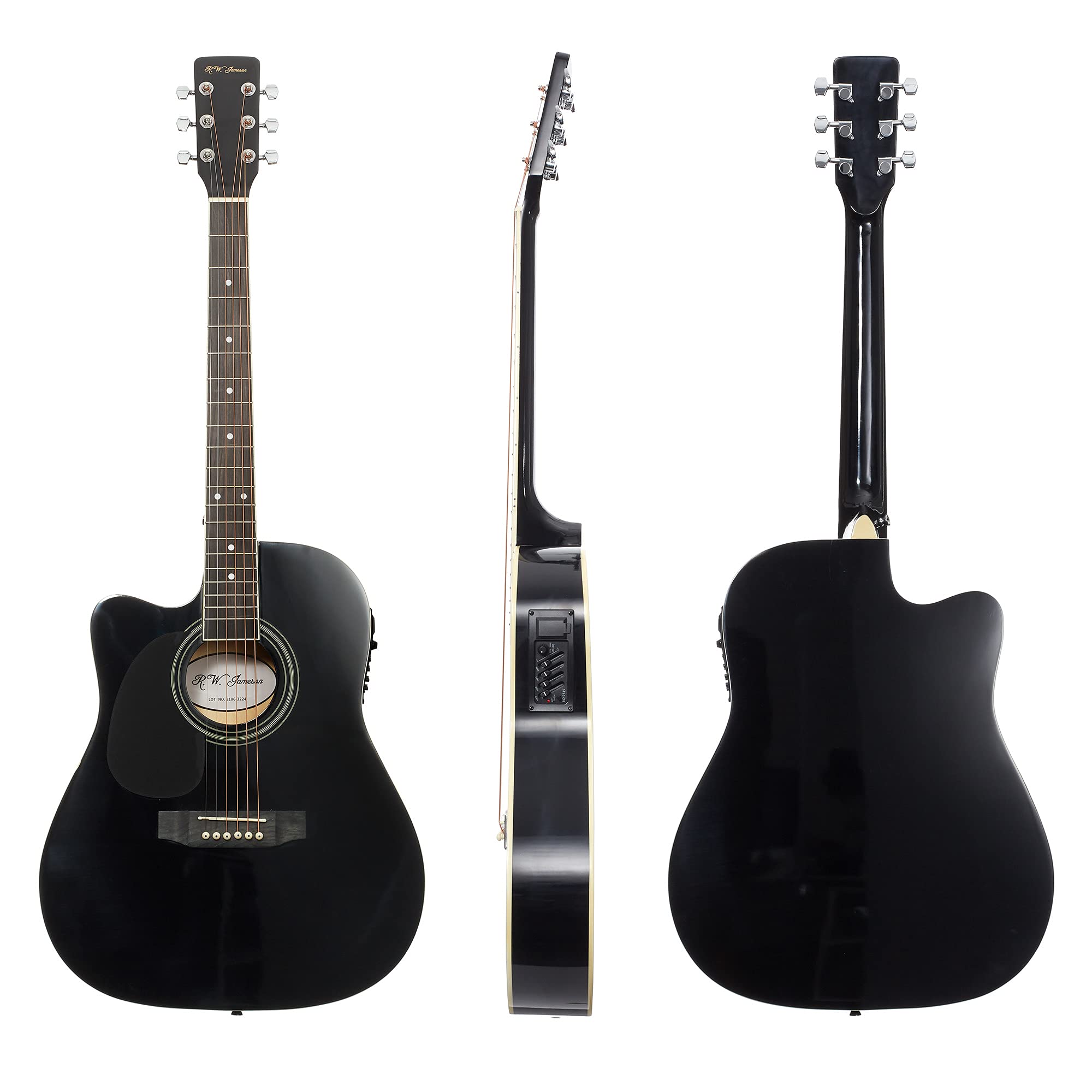 Jameson Guitars Full Size Thinline Acoustic Electric Guitar with Free