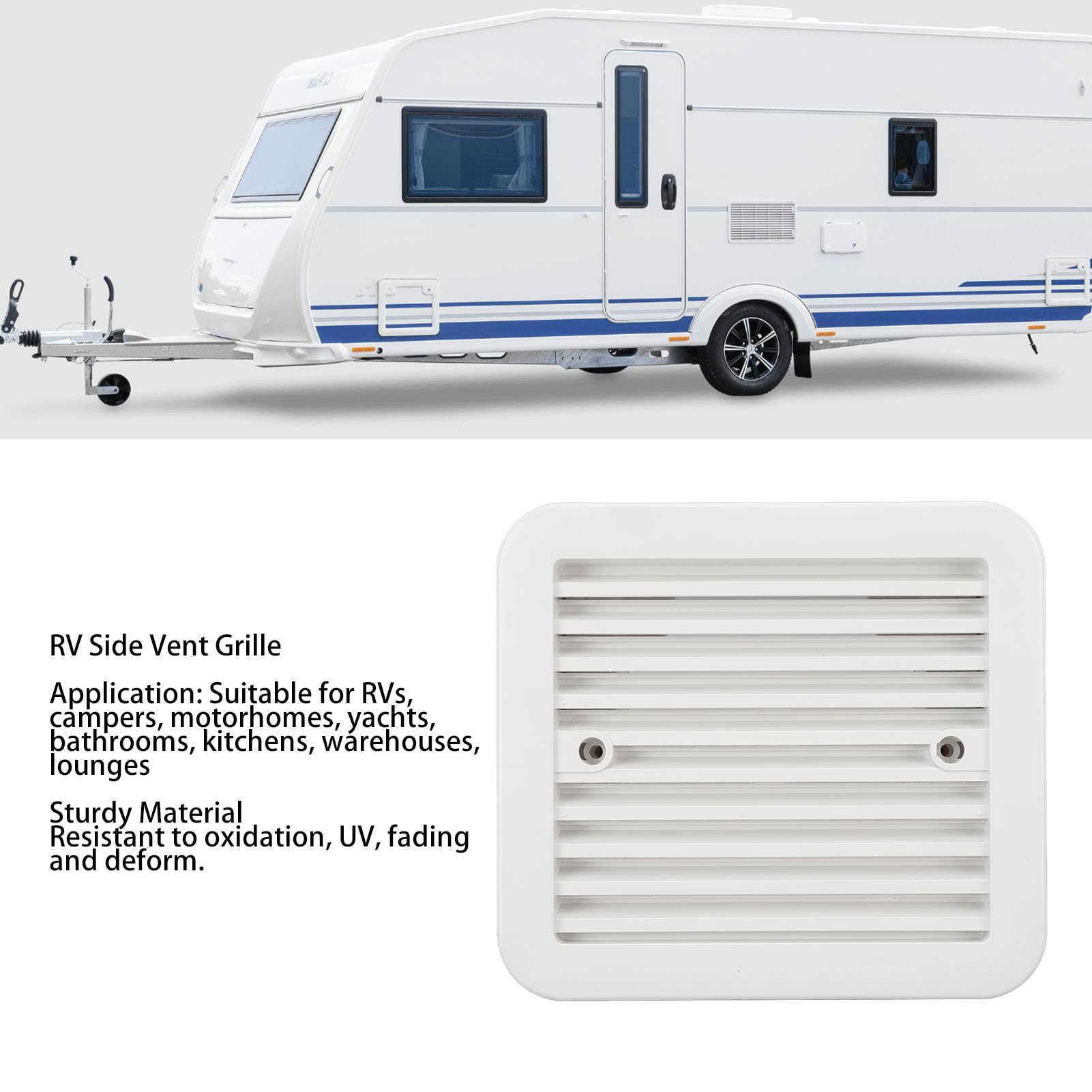 Griglia di ventilazione laterale per, Presa d'aria impermeabile per supporto ricambio d'aria, Griglia di uscita di ventilazione per versatile e resistente allo