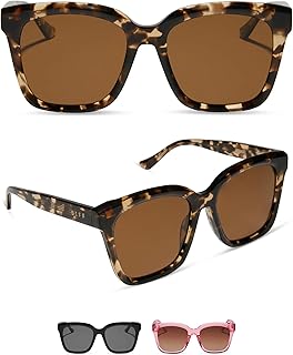 DIFF Meredith | Designer Square Sunglasses for Women | UV400 Polarized Protection