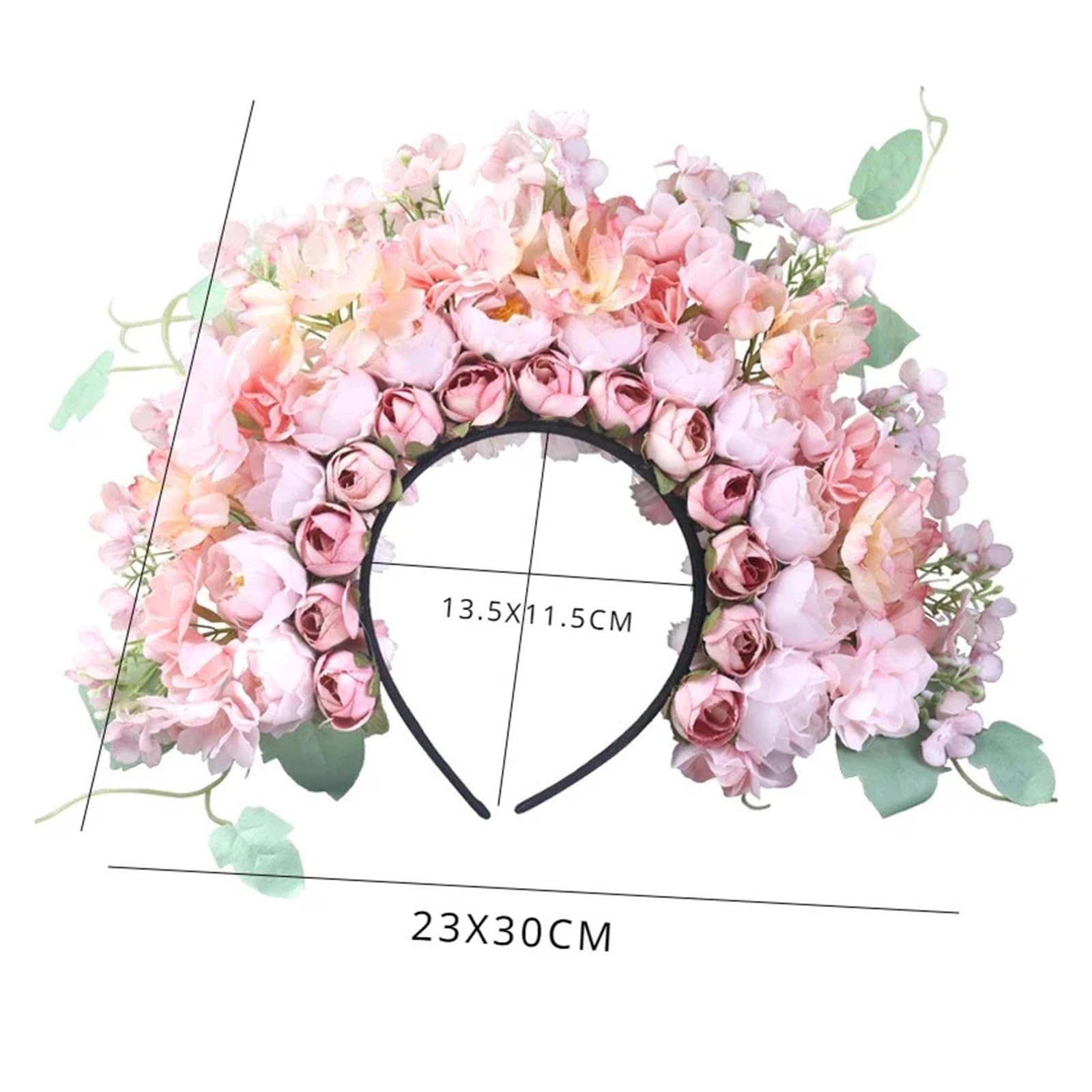Tocado de Guirnalda Diadema de Flores fijadas en la Cabeza para Accesorios de Pelo de Las niñas de Las Mujere(Color7)