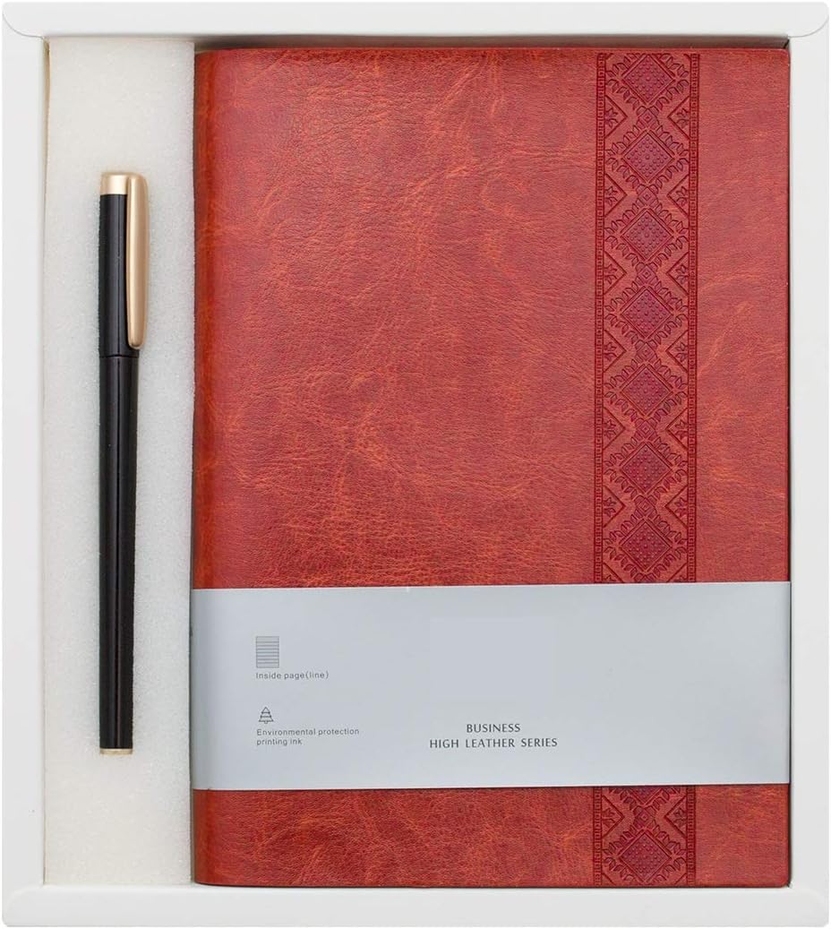 Thick Classic A5 Notebook with Pen, Vintage Travel Notebook and Pen, Journal Diary Business Daily Ideas Notepad