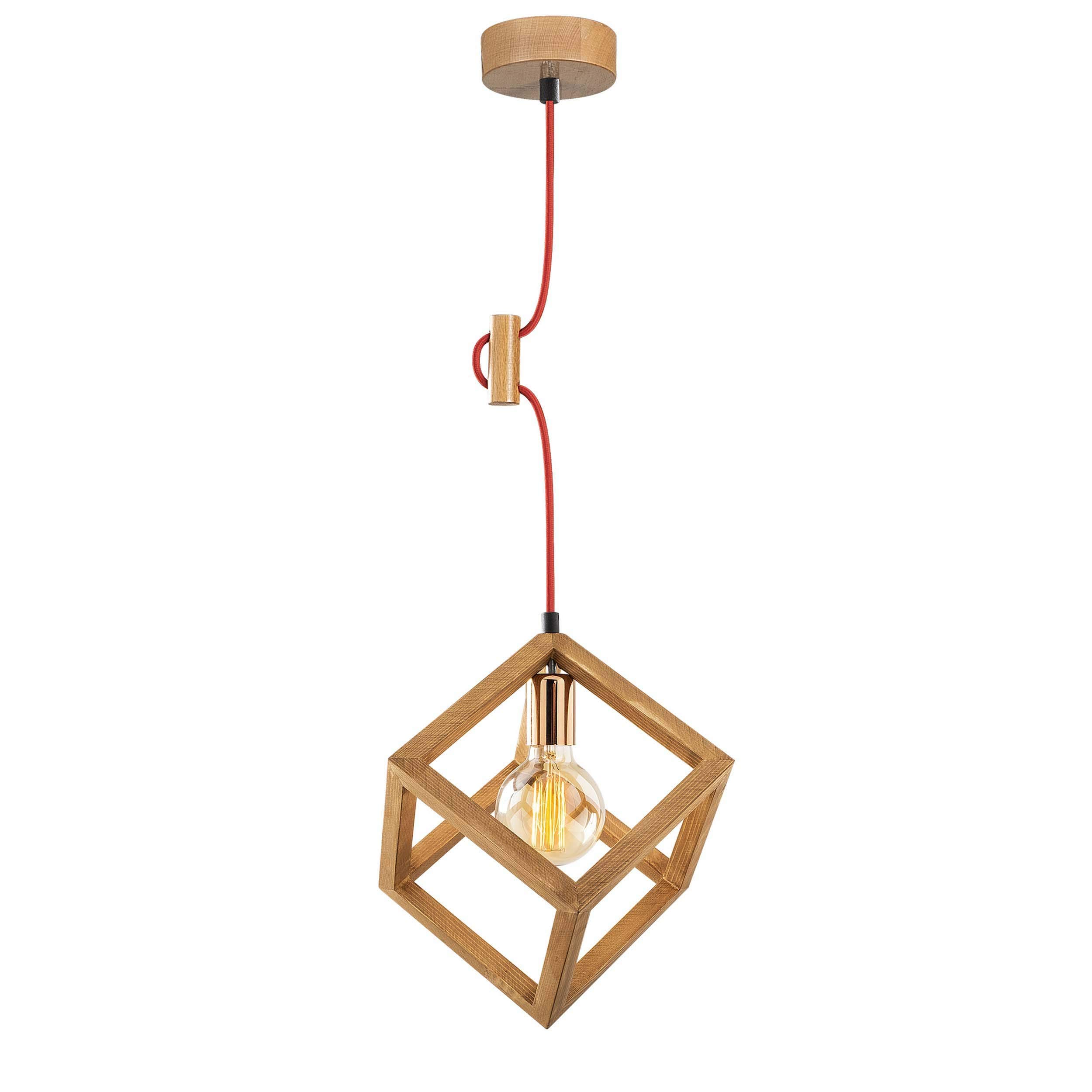 Lámpara de techo para salón moderno Homemania multicolor en metal y madera
