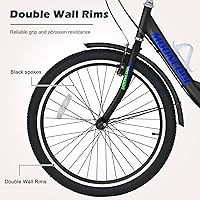 Vista 3 de H&ZT Triciclo para adultos, bicicleta de 3 ruedas, triciclo crucero, con engranaje de 7 velocidades, mango de freno de estacionamiento, escalón