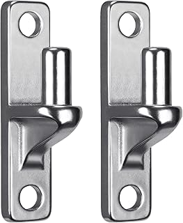 Insaga 2Pcs Wall Mount Gate Hinges Flat Back for Chain Link Wood Fence Post Gate, 304 Stainless Steel Construction Wall Plate Hinges, Chain Link Gate Hinge with 5/8'' Hinge Pin (Screws Not Included)