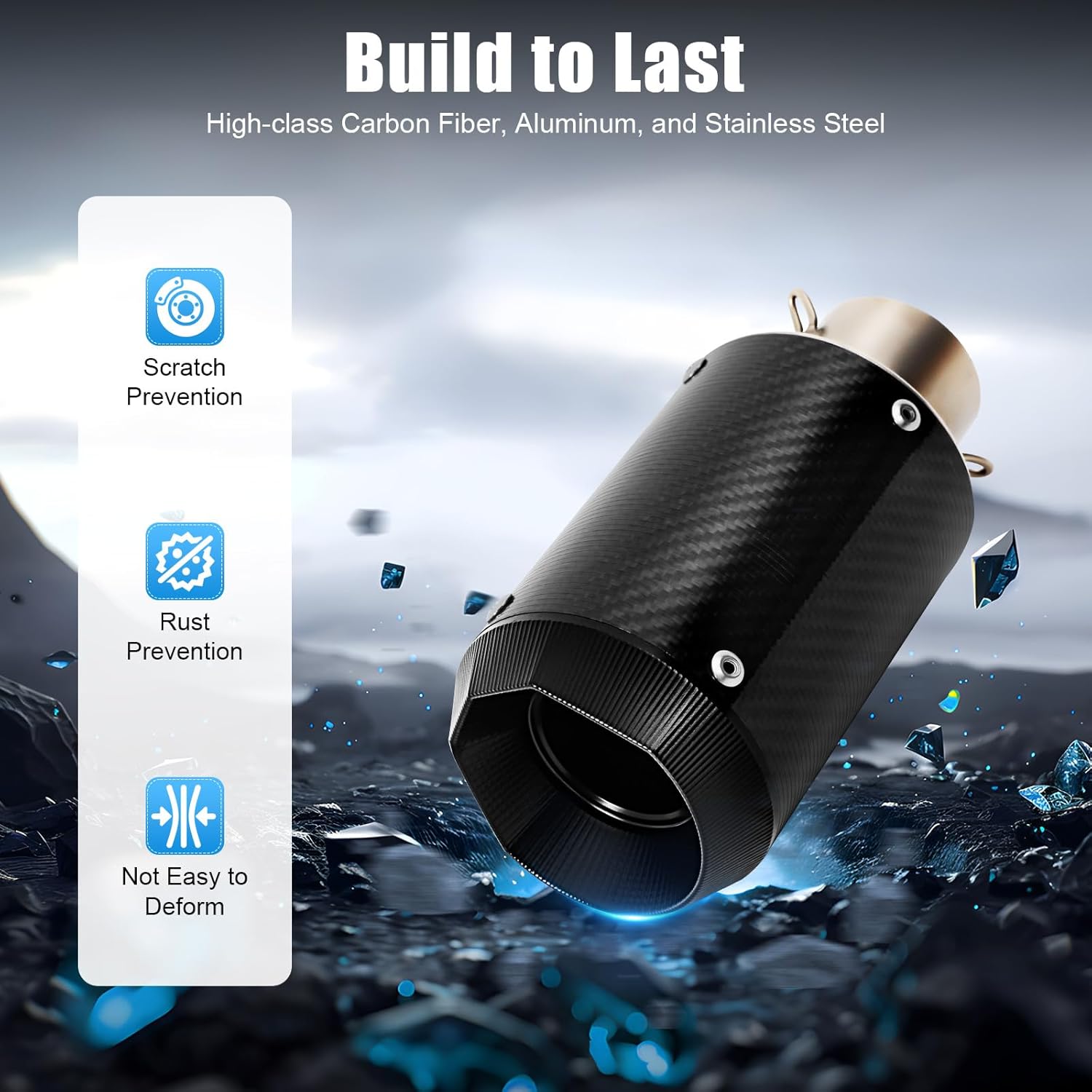 36mm-50mm Motorcycle Exhaust Tips 1.42-2" Exhaust Muffler Silencer Pipe Universal Slip on High Performance Stainless Steel Motorcycle Mufflers for Motor Dirt Bike Black