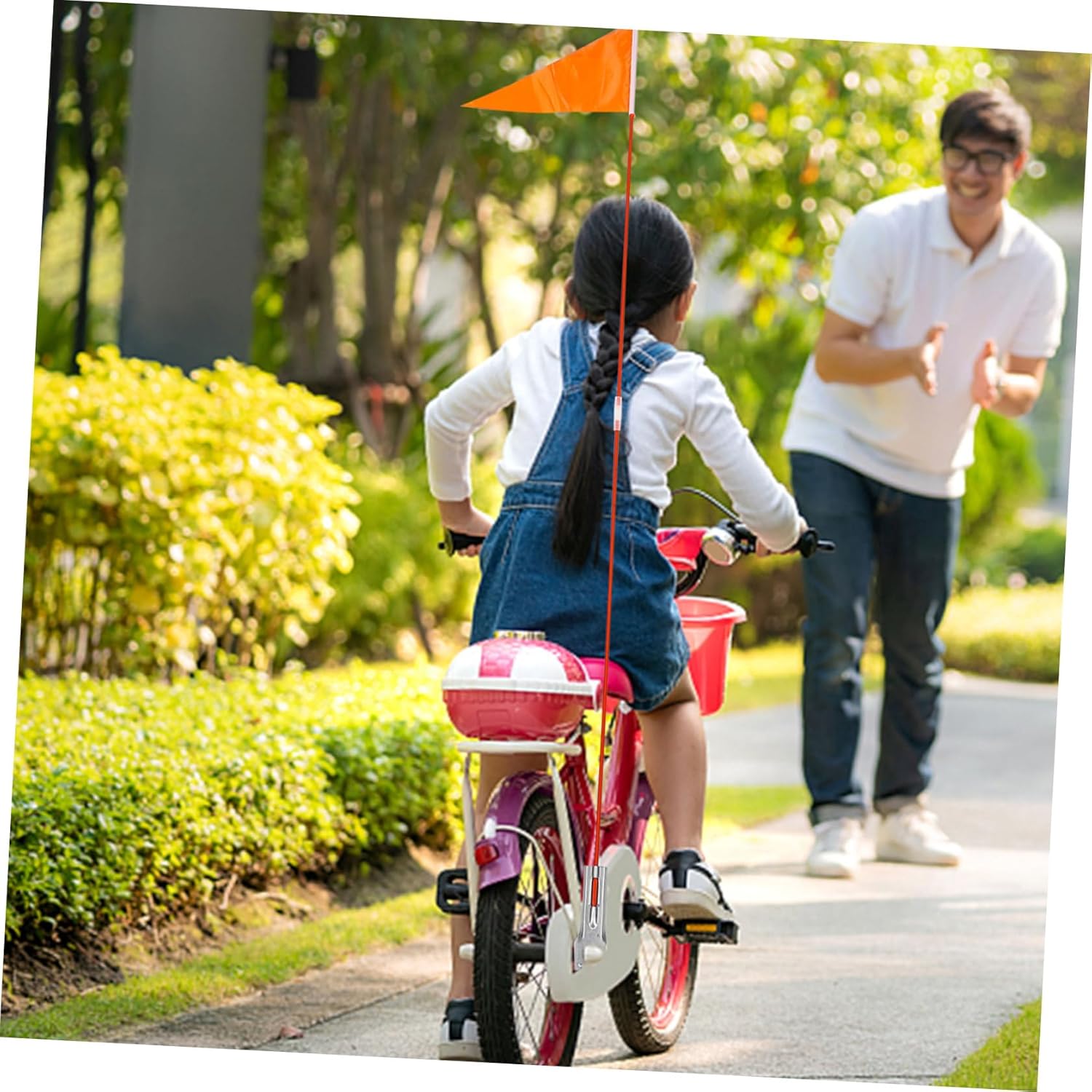 YARNOW 2pcs Bike Safety Flags with Durable Pole Easy to Install Rear Cycling Flags for Tricycles Scooters and Bicycles Lightweight and Practical Design for Enhanced Visibility