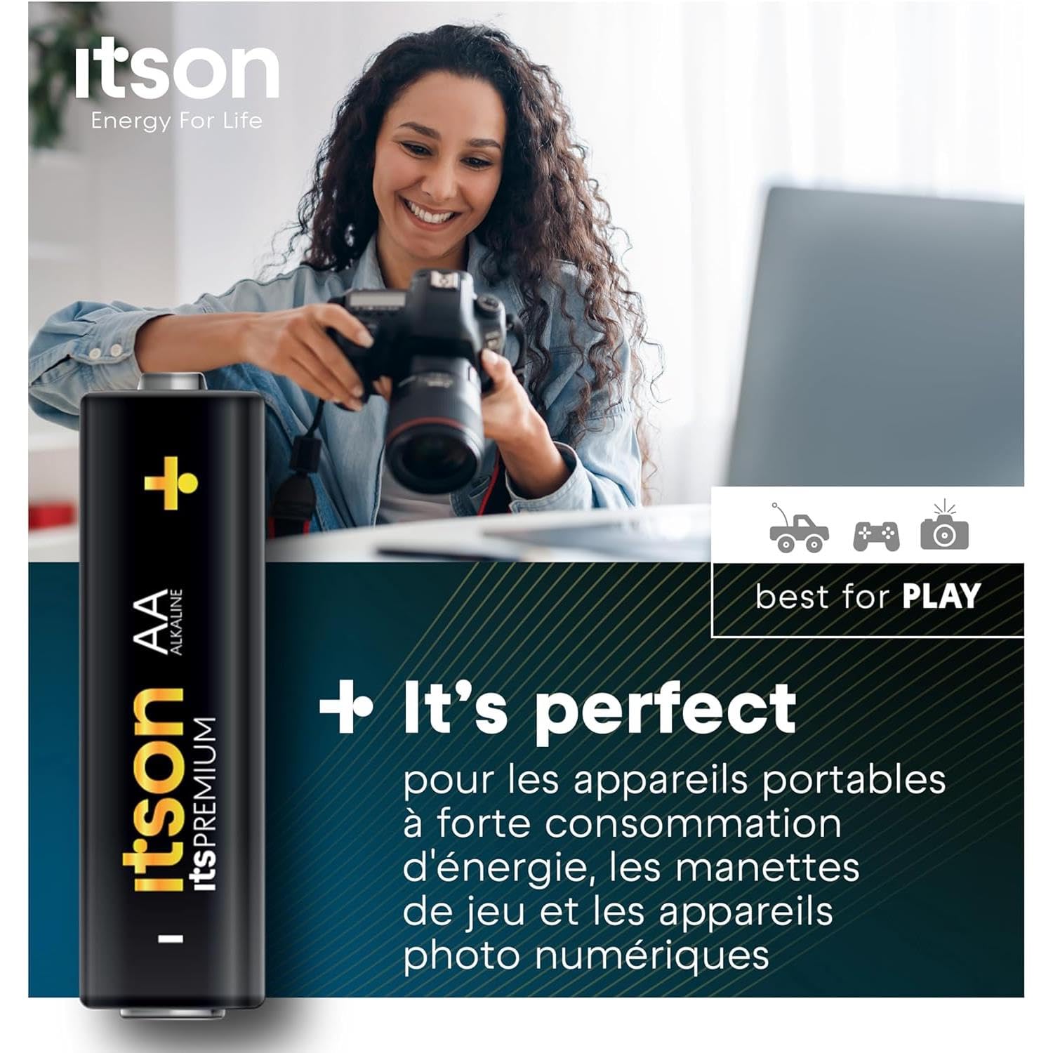 ITSON Pack de 6 x 10 Piles Alcalines LR6/AA 1,5V itsPREMIUM