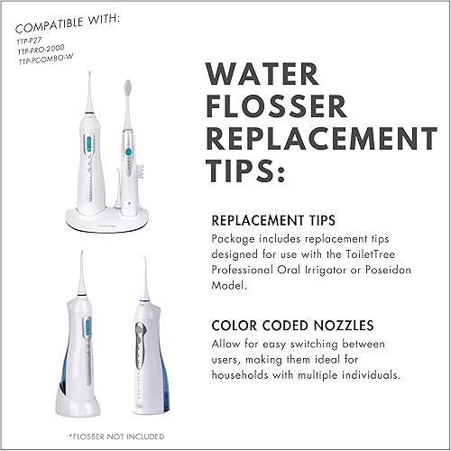 Miniatura 3 de ToiletTree Products Puntas de repuesto para Poseidón y irrigador oral profesional, paquete de 4