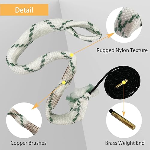 Miniatura 9 de 2 Pack Gun Snake Rifle Bore Cleaning Rope Gun Barrel Snake for Pistol Handgun Shotgun .22 .223 & 5.56mm .380 9mm 12GA .308 .357 .44 .45 Caliber