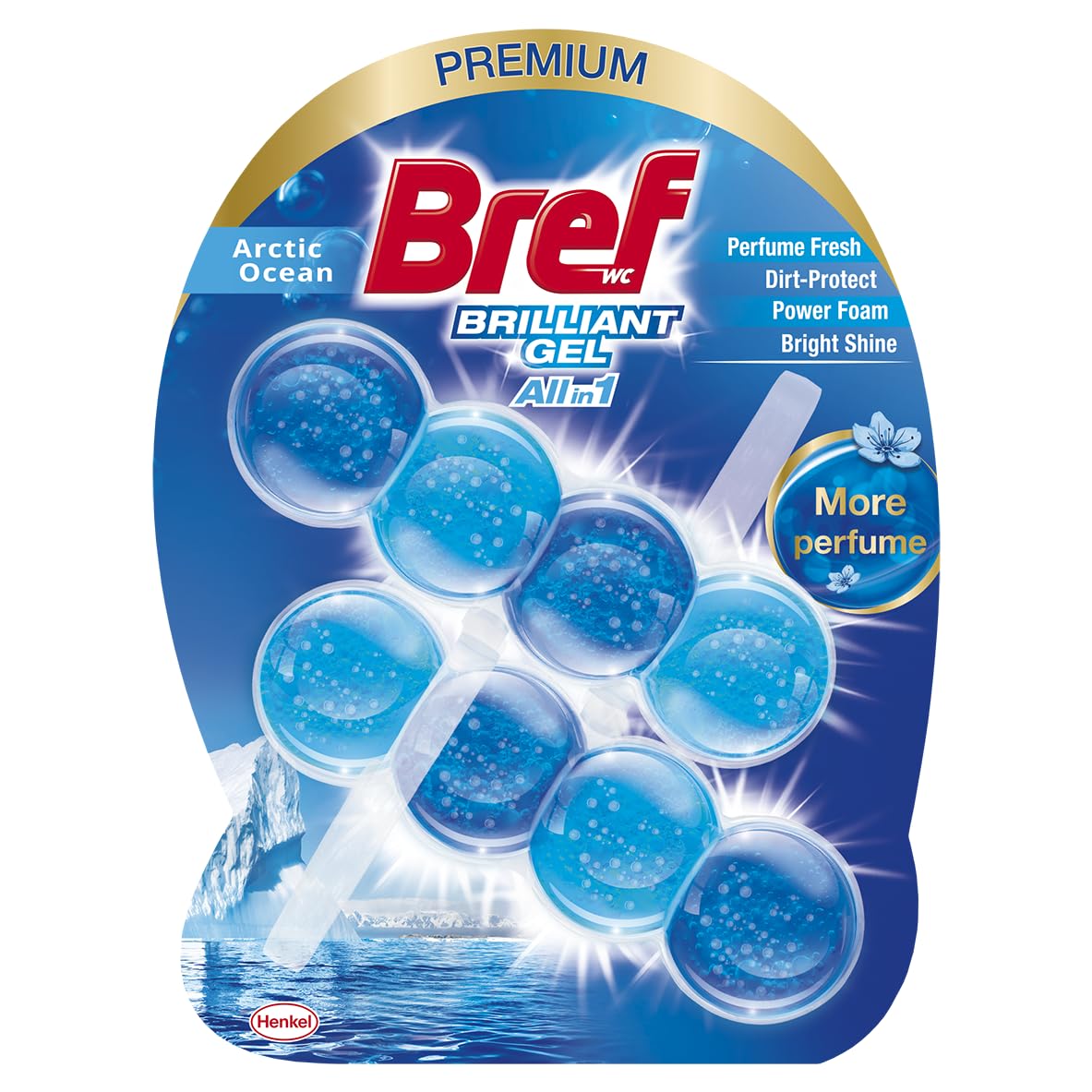 Bref WC Brilliant Jel Buzul Okyanus Kokulu Hepsi 1 Arada 2'li Klozet Temizleme Topu 1 x 2 Adet, Jel Buzul Okyanus 2