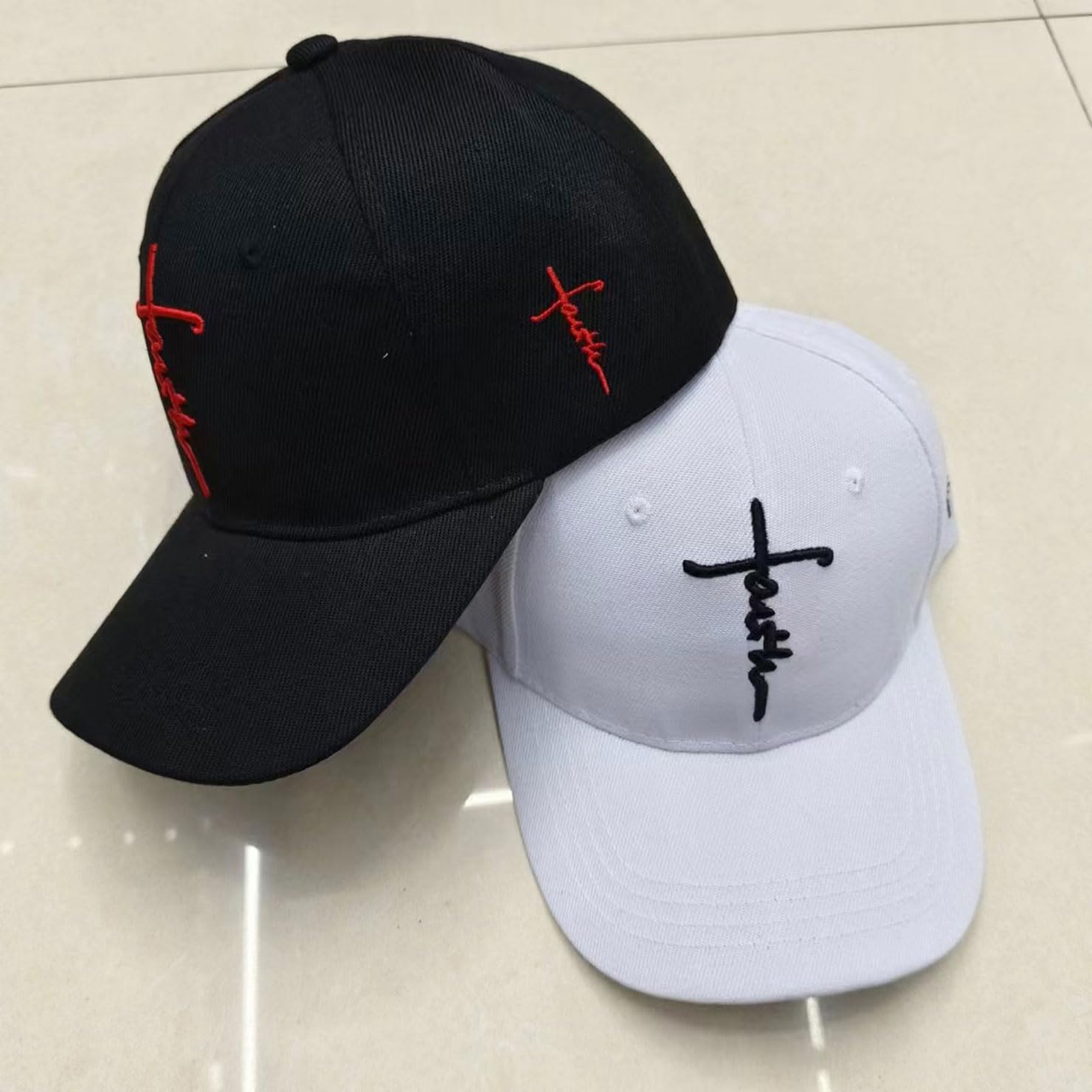 Embroidered Cross Baseball Cap, Christian Adjustable Snapback Hat for Men & Women, Structured Dad Hat with Jesus Faith Design - Image 5