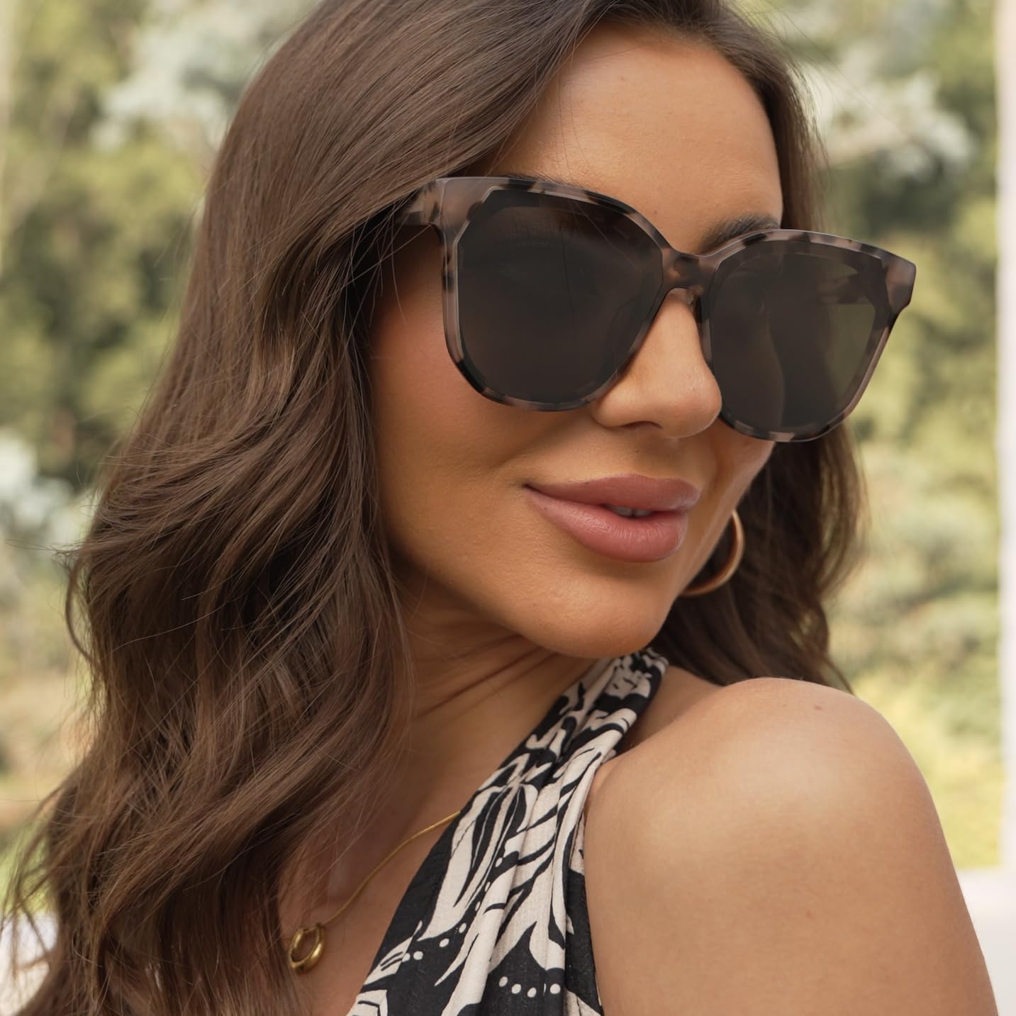 GMKATEYE Übergroße Sonnenbrille für Damen, große quadratische Sonnenbrille, UV-Schutz, großer Rahmen, trendige Farbtöne