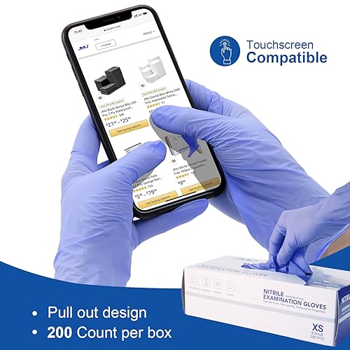 Miniatura 13 de JMU Guantes negros de nitrilo a granel mediano, caja de 1200, 3.5 mil, sin látex sin polvo Negro,Violeta Azul,https:/ www.Yaxa/dp/undefined