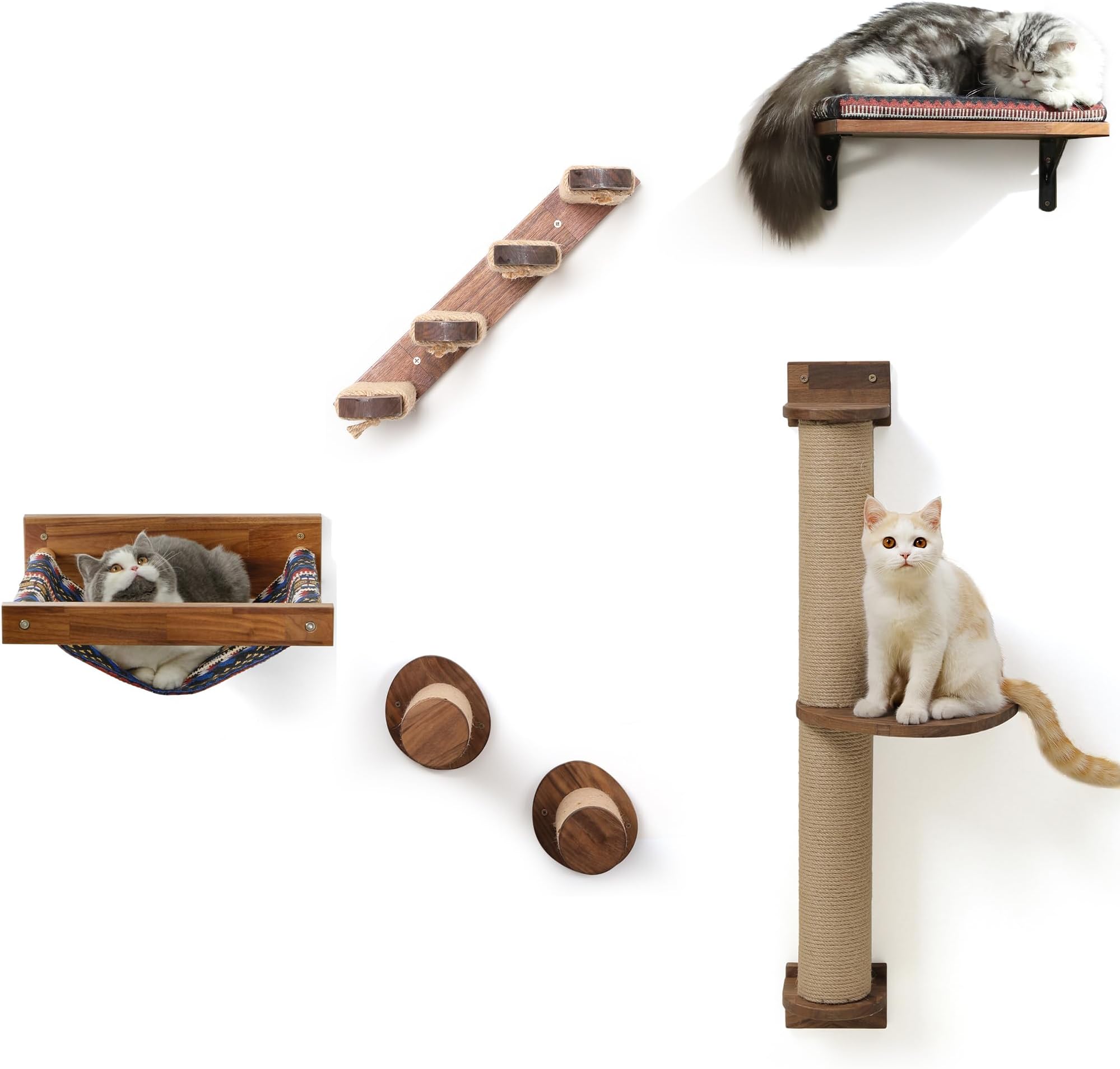 FUKUMARU Cat Wall Furniture, Including Cat Climbing Step