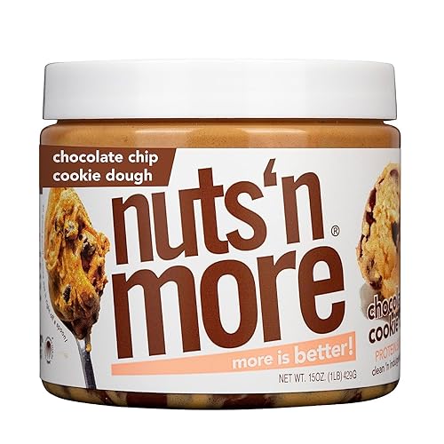 Miniatura 4 de Nuts N More - Mantequilla de maní con masa de galletas y chispas de chocolate completamente natural alta en proteínas baja en carbohidratos y azúcar