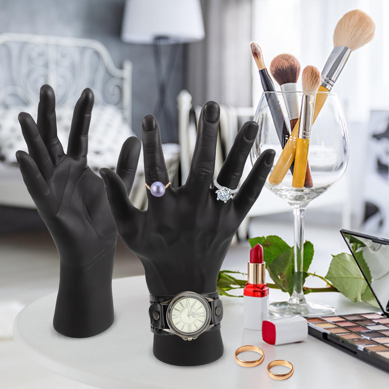 2 Stück Männliches Handmodell aus Kunststoff für Schmuckpräsentation