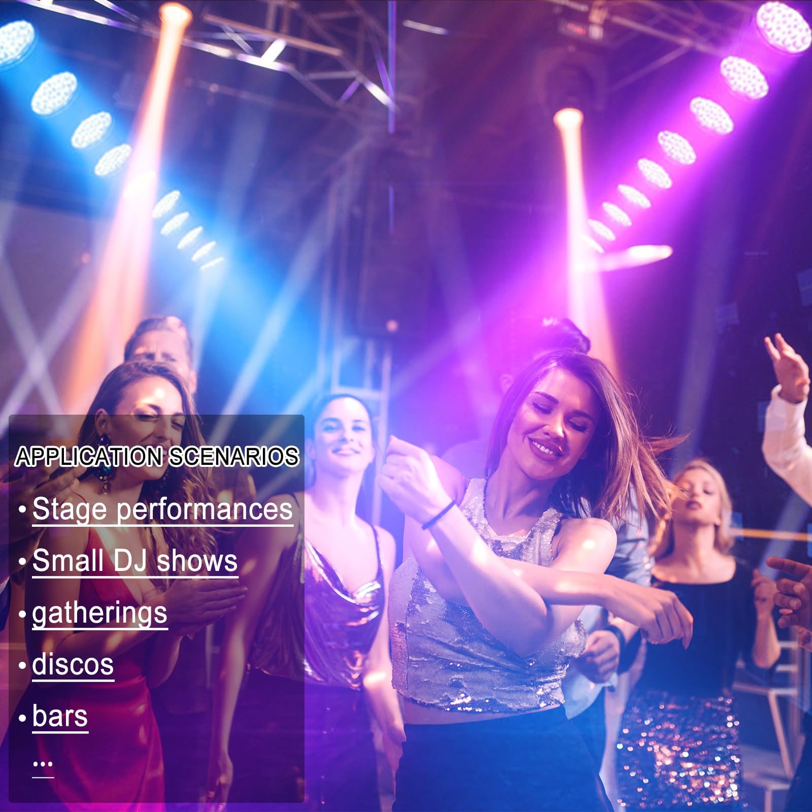 Professionelles Moving Head Bühnenlicht, 19 x 15 W RGBW LED DJ-Lichter, 17/25 Kanäle mit Zoom, DMX 512-Steuerung, Auto Run, Soundaktivierung, Wash- und Beam-Effekt für Partys (1 Packung)