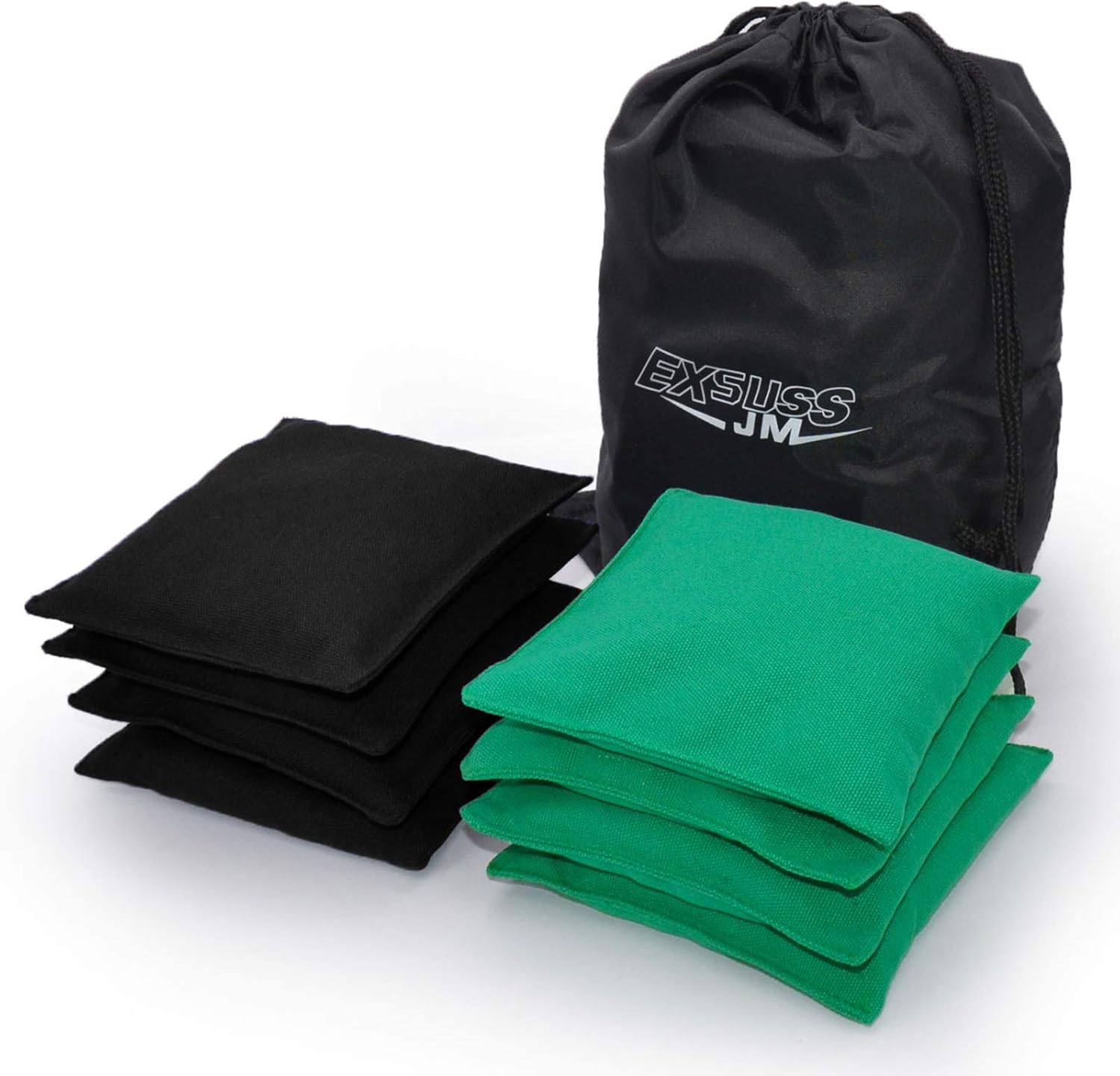 JMEXSUSS Weather Resistant Standard Corn Hole Bags, Set of 8 Regulation Cornhole Bags for Tossing Game,Corn Hole Beans Bags with Tote Bag (Black/Green) : Sports & Outdoors