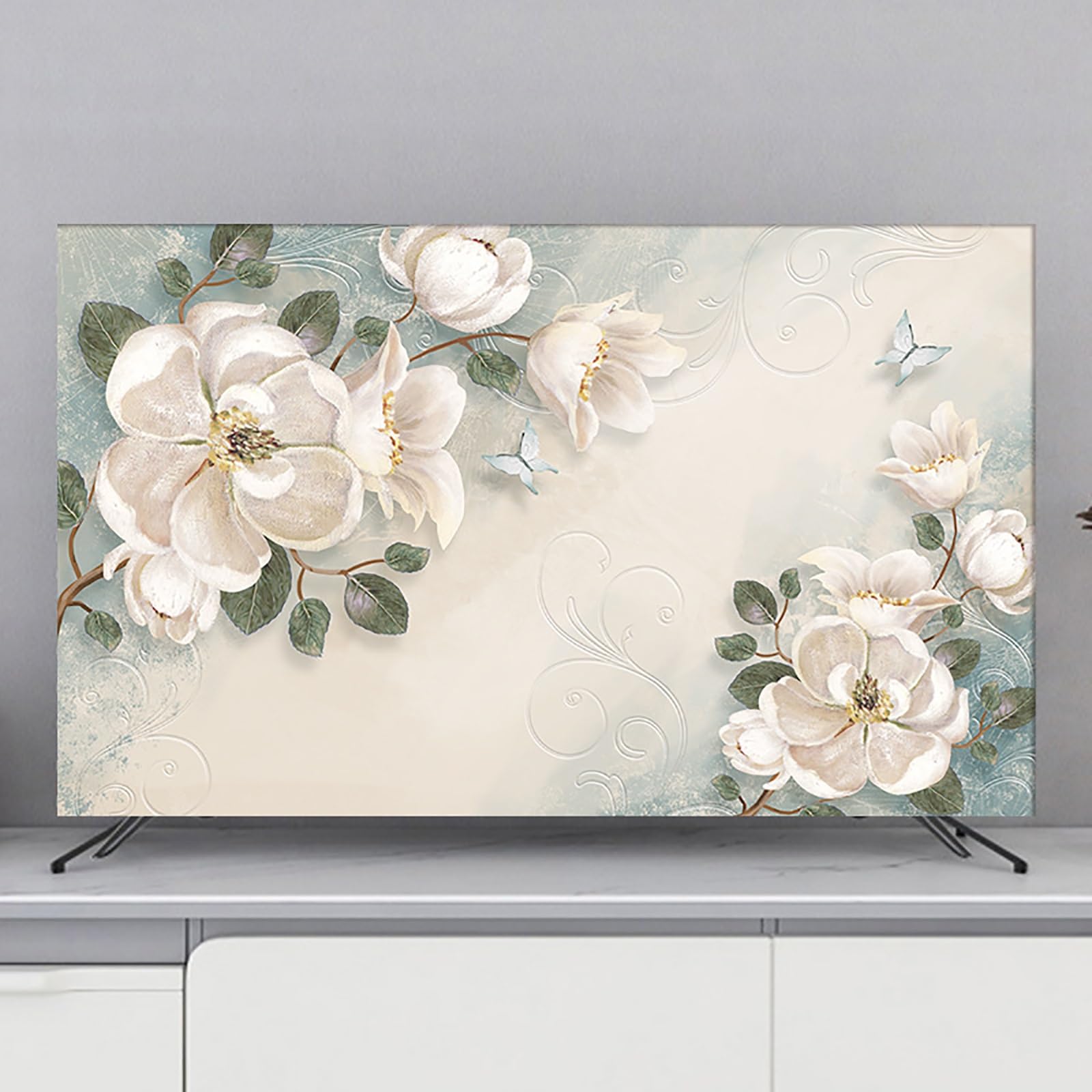 TV Cover TV Protector, Indoor Dust-Proof Screen Anti-Scratch Protection TV Cover, Painting Pattern Television Cover, Dust-Proof Protector Universal Cover(Color:Color2,Size:32inch)