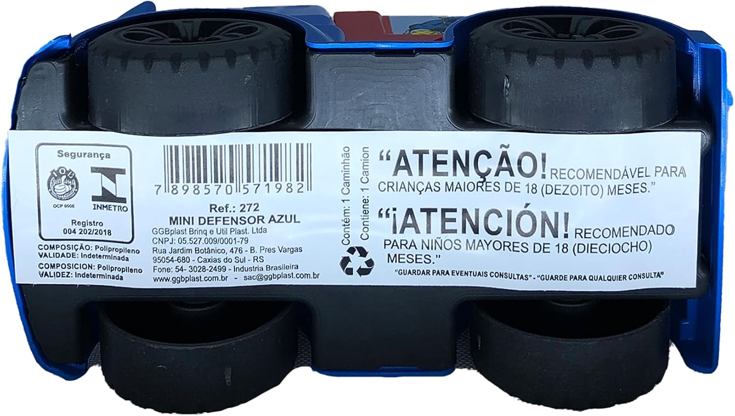 Carrinho Mini Defensor Azul, GGB Plast