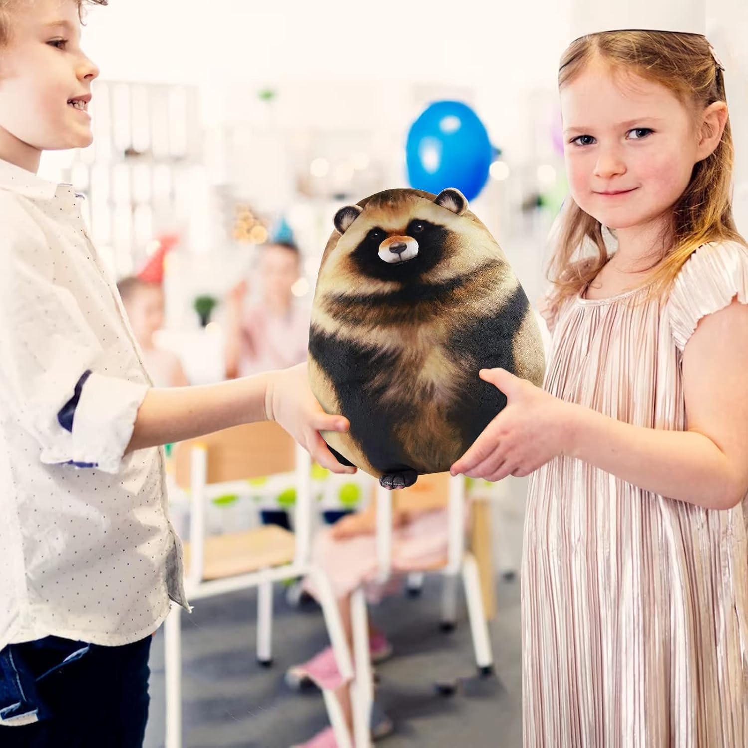 Cute Raccoon Plush Pillow,Soft & Comfortable Raccoon Stuffed Animal Toy, Huggable Plushie Throw Pillow for Kids, Girls & Boys, Cute Decor & Gift Christmas