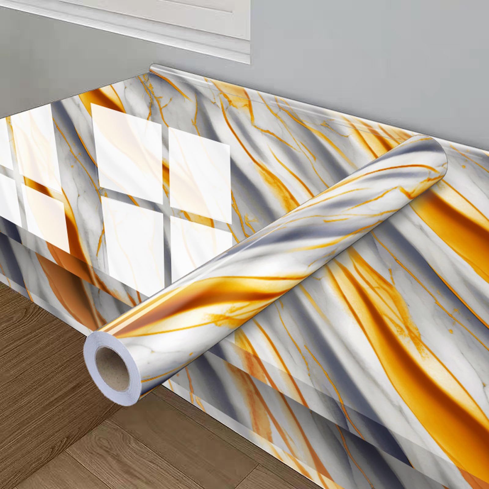 Foelanne Style 5 Back Self Adhesive Wallpaper, Marble Contact Paper Self Adhesive Multicolor Multiple Sizes(,10M*60Cm)