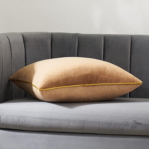 Miniatura 3 de Avigers Funda de cojín de 18 x 18 pulgadas, color marrón, funda de cojín cuadrada moderna de lujo, funda de almohada decorativa para sofá, sala de